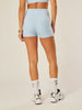 Stretch Wrap-Waist Mini Shorts - Bluebell