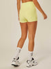 Stretch Wrap-Waist Mini Shorts - Sunny Lime
