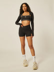 Stretch Wrap-Waist Mini Shorts