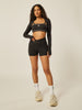 Stretch Wrap-Waist Mini Shorts