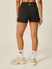 Stretch Wrap-Waist Mini Shorts - Black