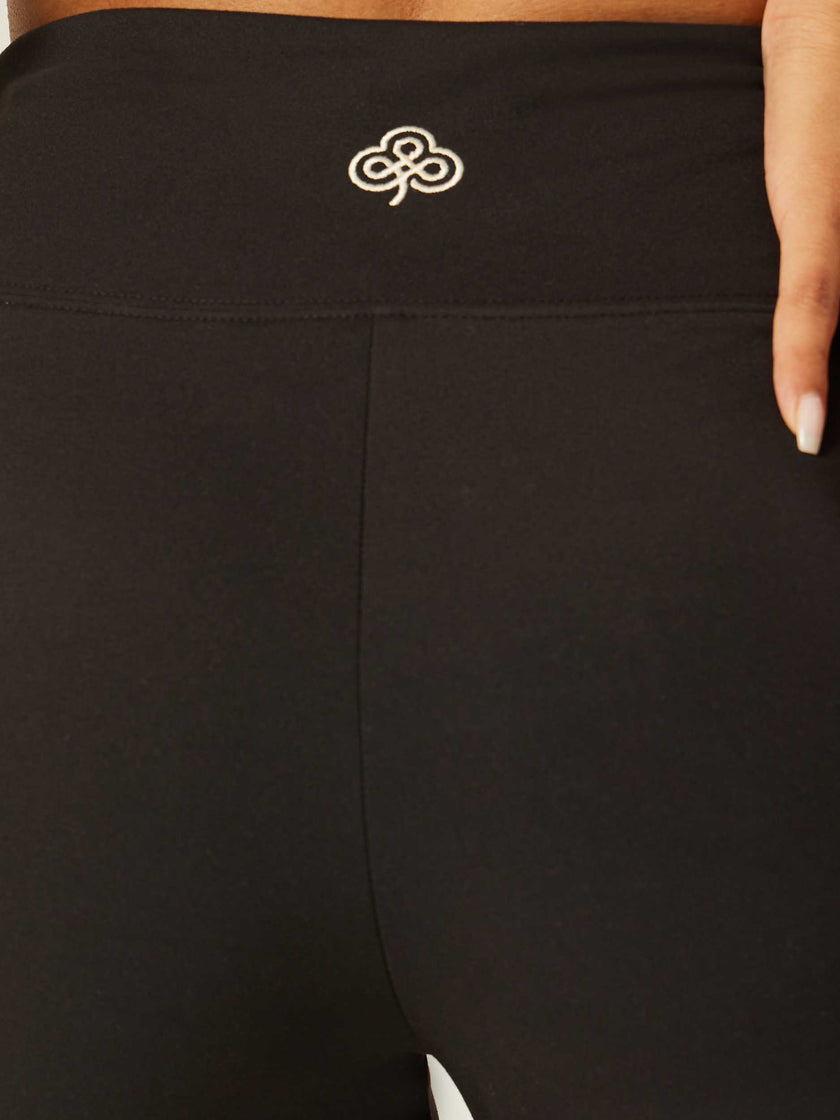 Stretch Wrap-Waist Mini Shorts - Black