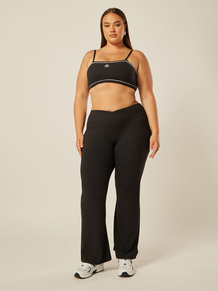 Stretch Wrap-Waist Flared Leggings