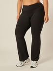 Stretch Wrap-Waist Flared Leggings