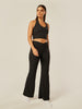 Stretch Wrap-Waist Flared Leggings