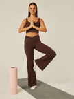 Stretch Wrap-Waist Flared Leggings