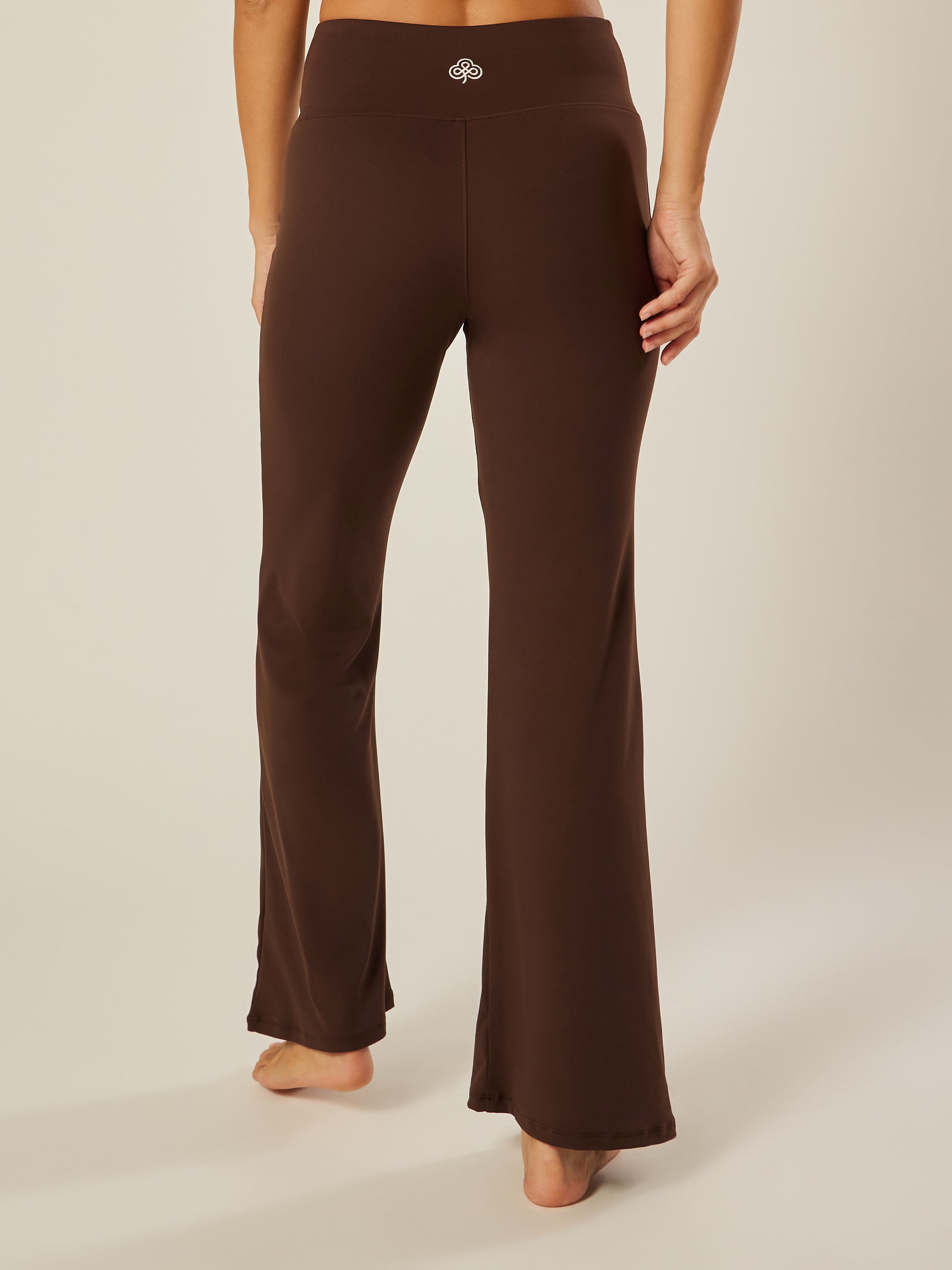 Stretch Wrap-Waist Flared Leggings