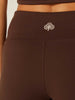 Stretch Wrap-Waist Flared Leggings - Coffee Bean