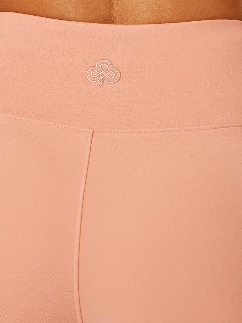 Stretch Wrap-Waist Flared Leggings - Pink