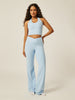Stretch Wrap-Waist Flared Leggings