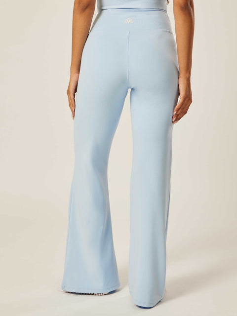 Stretch Wrap-Waist Flared Leggings - Bluebell