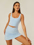 Stretch Twist-Back Tank Top - Bluebell