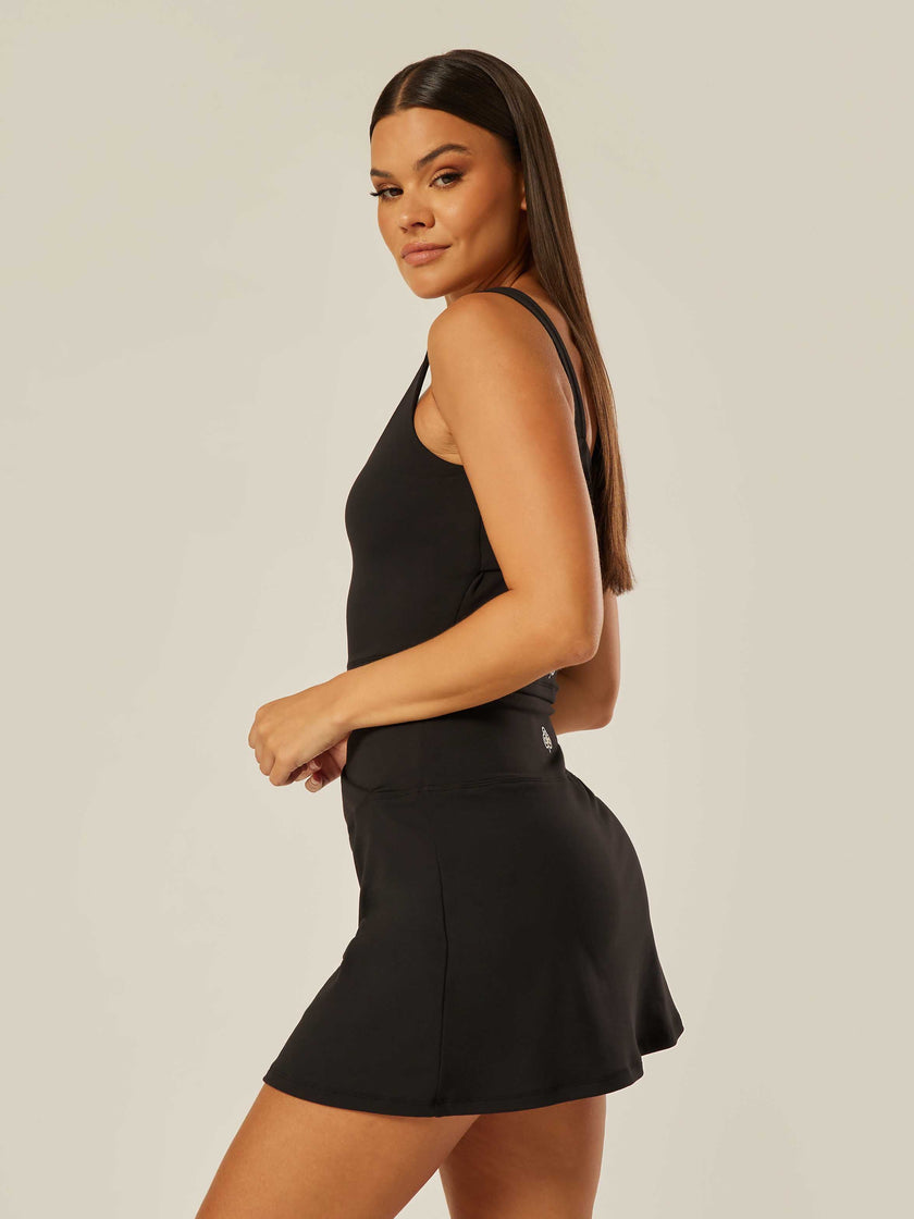 Stretch Twist-Back Tank Top - Black