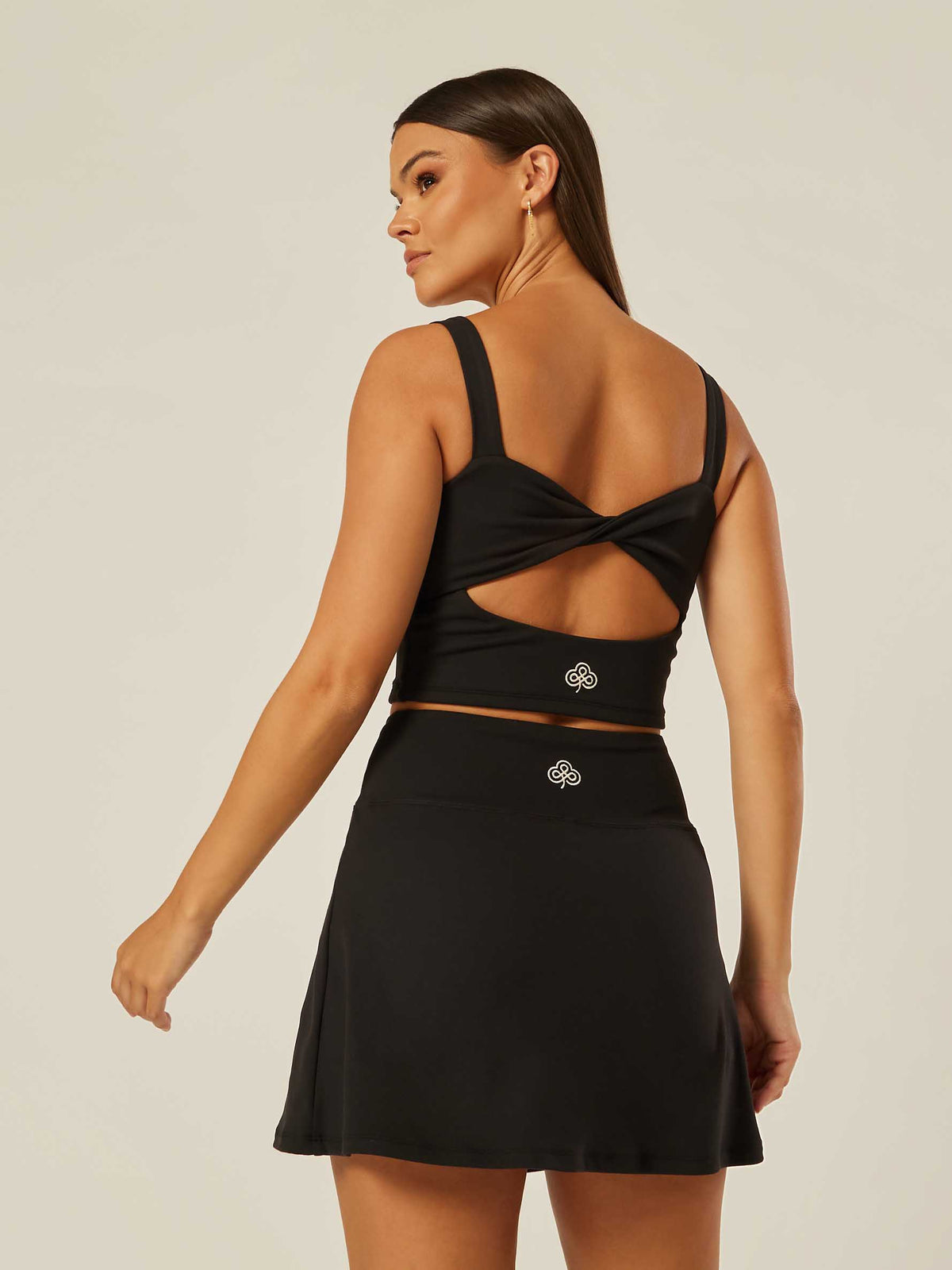 Stretch Twist-Back Tank Top - Black | Beathletica Activewear