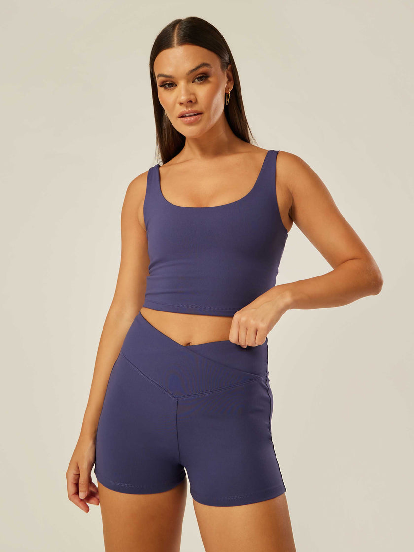 Stretch Twist-Back Tank Top - Patriot Blue