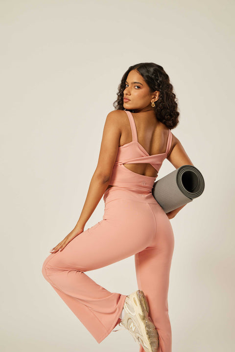 Stretch Twist-Back Tank Top - Pink