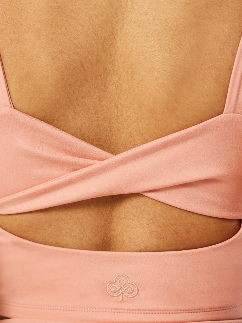 Stretch Twist-Back Tank Top - Pink