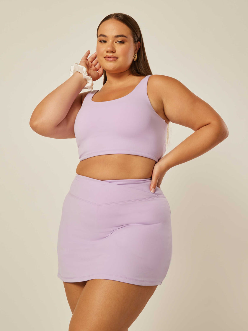 Stretch Twist-Back Tank Top - Purple Rose