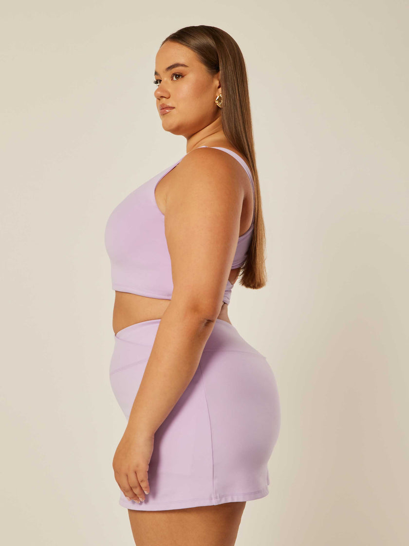 Stretch Twist-Back Tank Top - Purple Rose