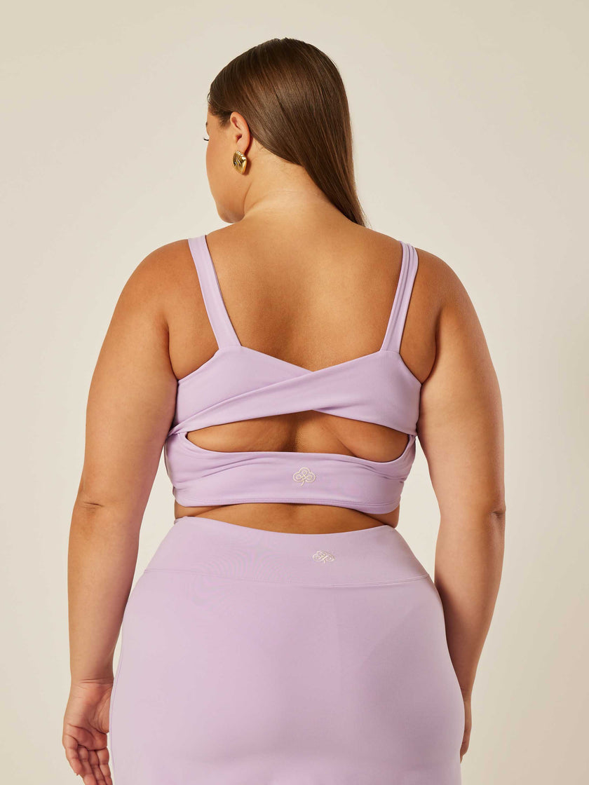 Stretch Twist-Back Tank Top - Purple Rose