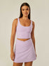 Stretch Twist-Back Tank Top - Purple Rose