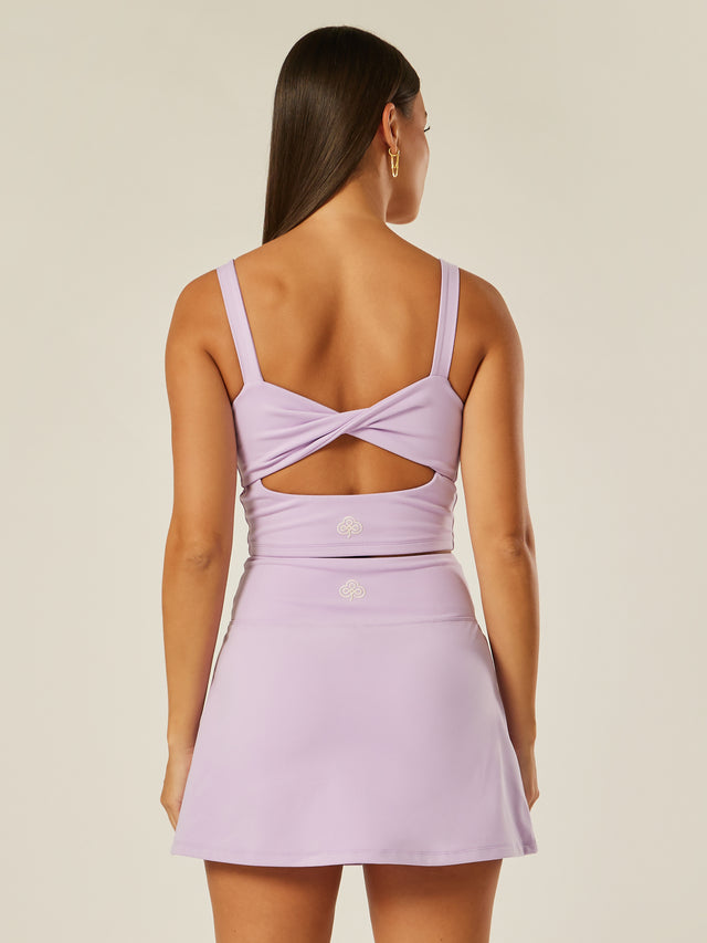 Stretch Twist-Back Tank Top - Purple Rose