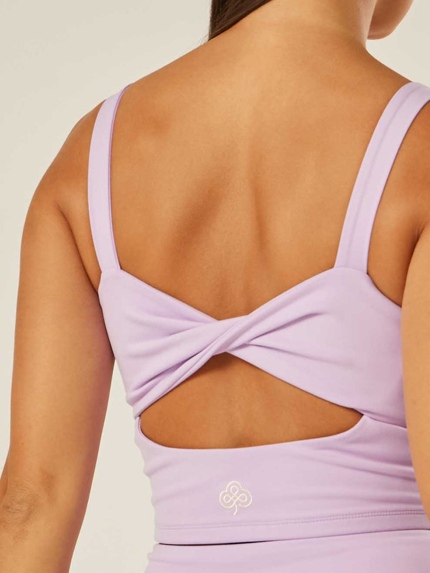 Stretch Twist-Back Tank Top - Purple Rose