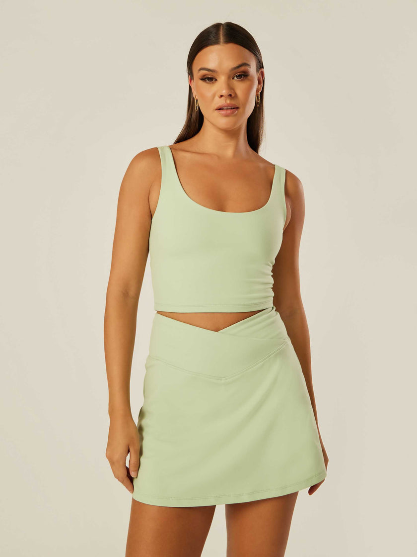 Stretch Twist-Back Tank Top - Matcha