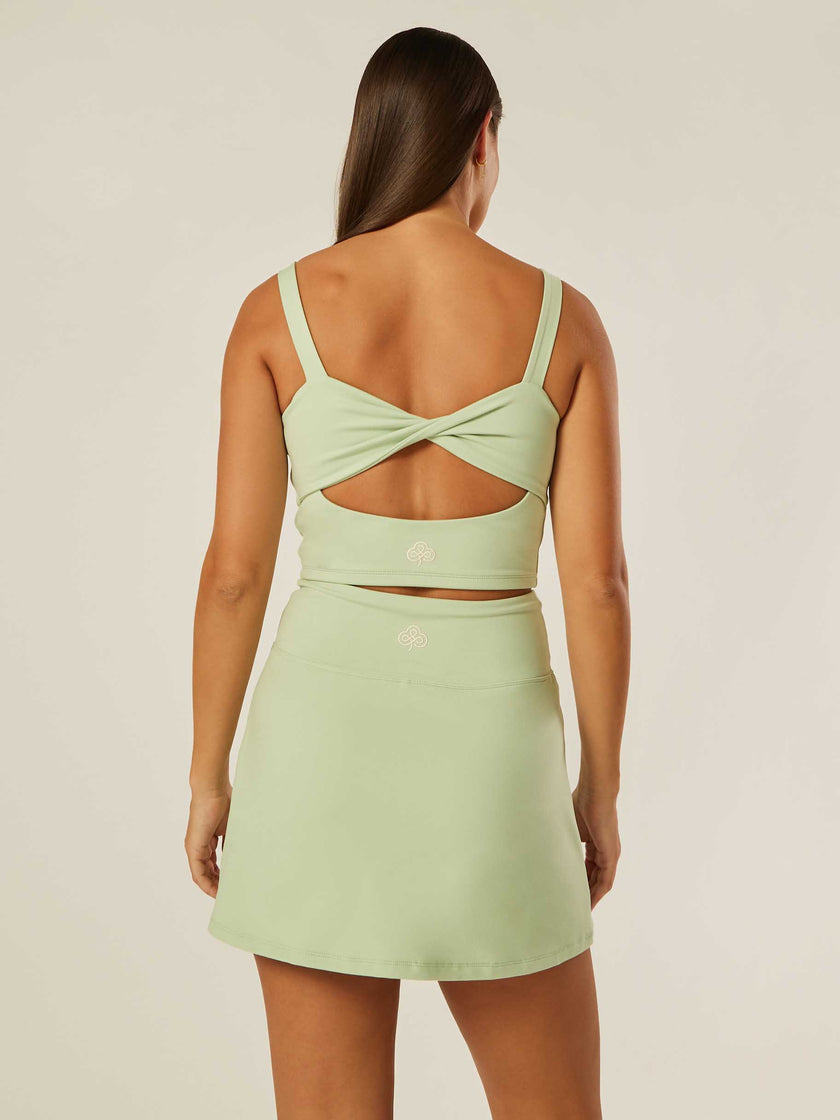 Stretch Twist-Back Tank Top - Matcha