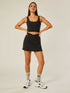 Stretch Wrap-Waist Tennis Skort - Black