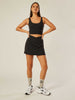 Stretch Wrap-Waist Tennis Skort - Black