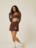 Stretch Wrap-Waist Tennis Skort - Coffee Bean
