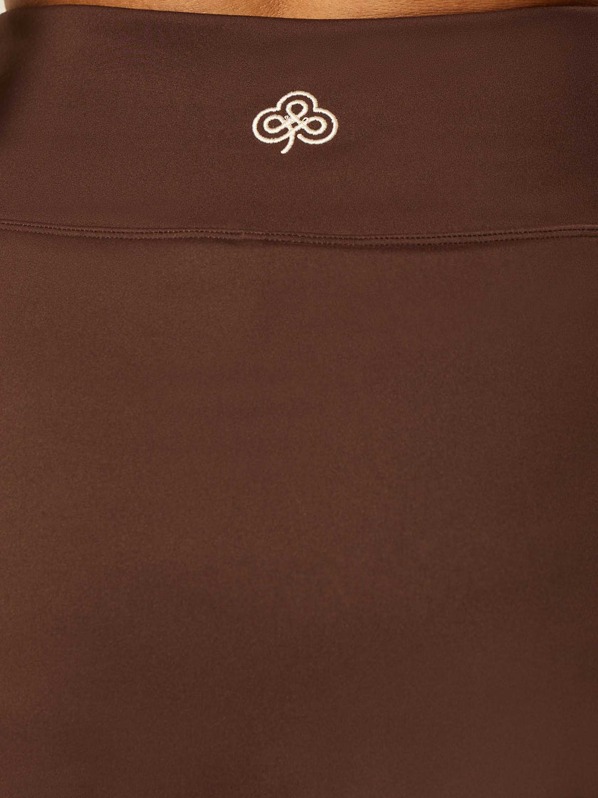 Stretch Wrap-Waist Tennis Skort - Coffee Bean
