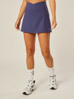Stretch Wrap-Waist Tennis Skort - Patriot Blue