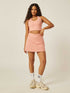 Stretch Wrap-Waist Tennis Skort - Pink