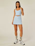 Stretch Wrap-Waist Tennis Skort - Bluebell