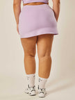 Stretch Wrap-Waist Tennis Skort - Purple Rose
