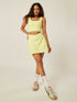 Stretch Wrap-Waist Tennis Skort - Sunny Lime