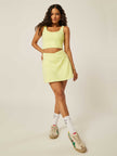 Stretch Wrap-Waist Tennis Skort - Sunny Lime