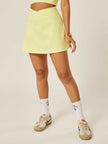 Stretch Wrap-Waist Tennis Skort - Sunny Lime