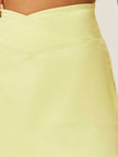 Stretch Wrap-Waist Tennis Skort - Sunny Lime
