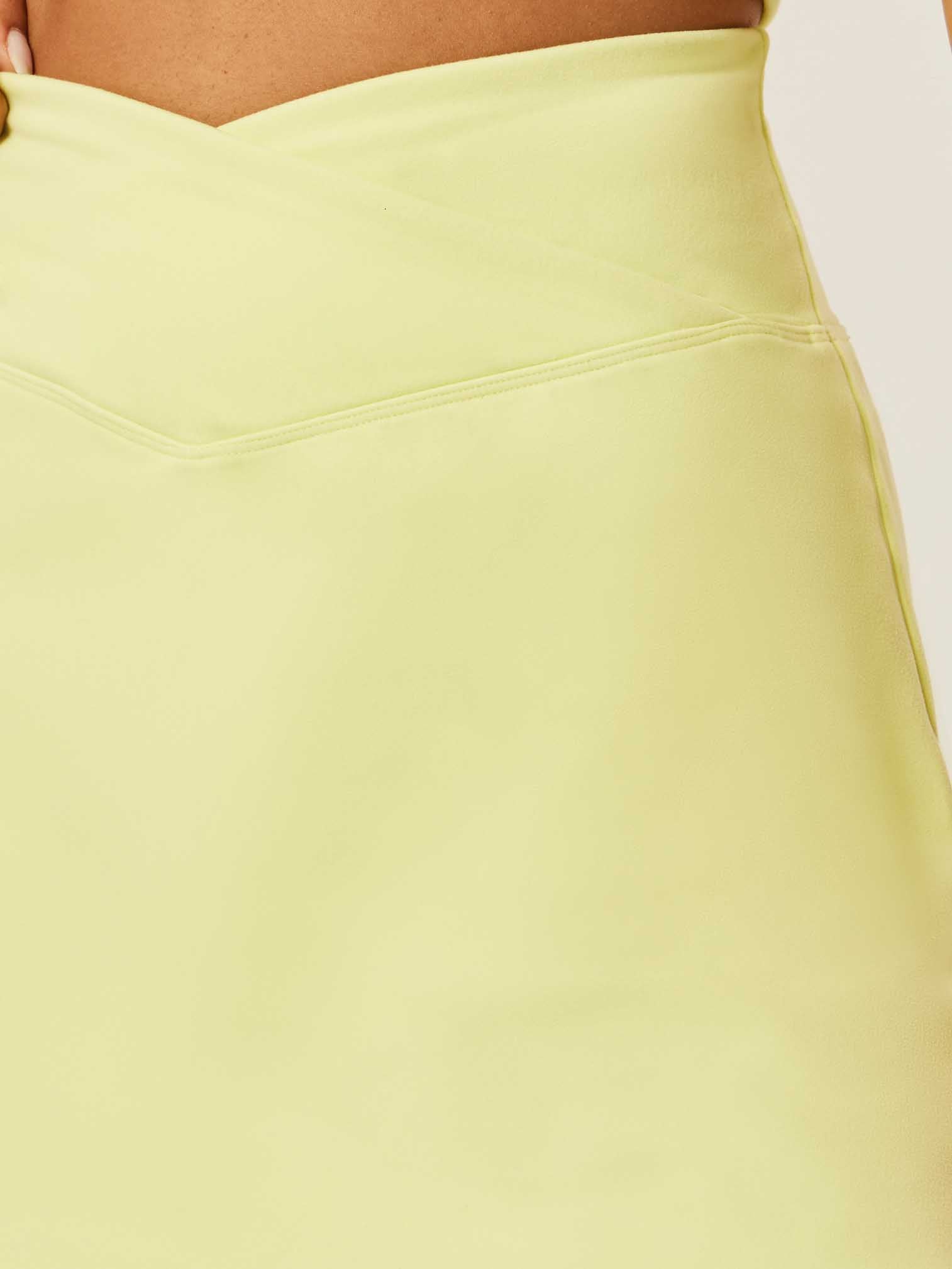 Stretch Wrap-Waist Tennis Skort - Sunny Lime