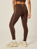 Core Flexibility Piped Leggings - Coffee Bean