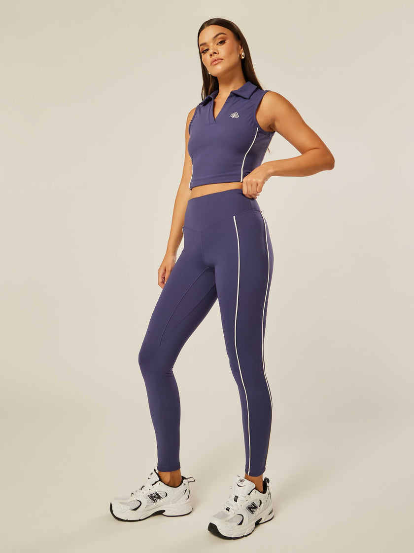 Core Flexibility Piped Leggings - Patriot Blue
