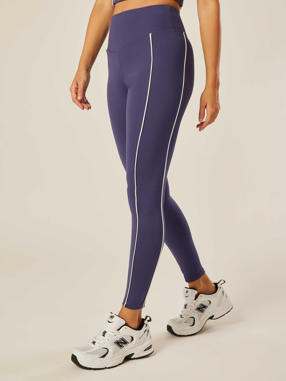 Core Flexibility Piped Leggings - Patriot Blue | Beathletica Activewear