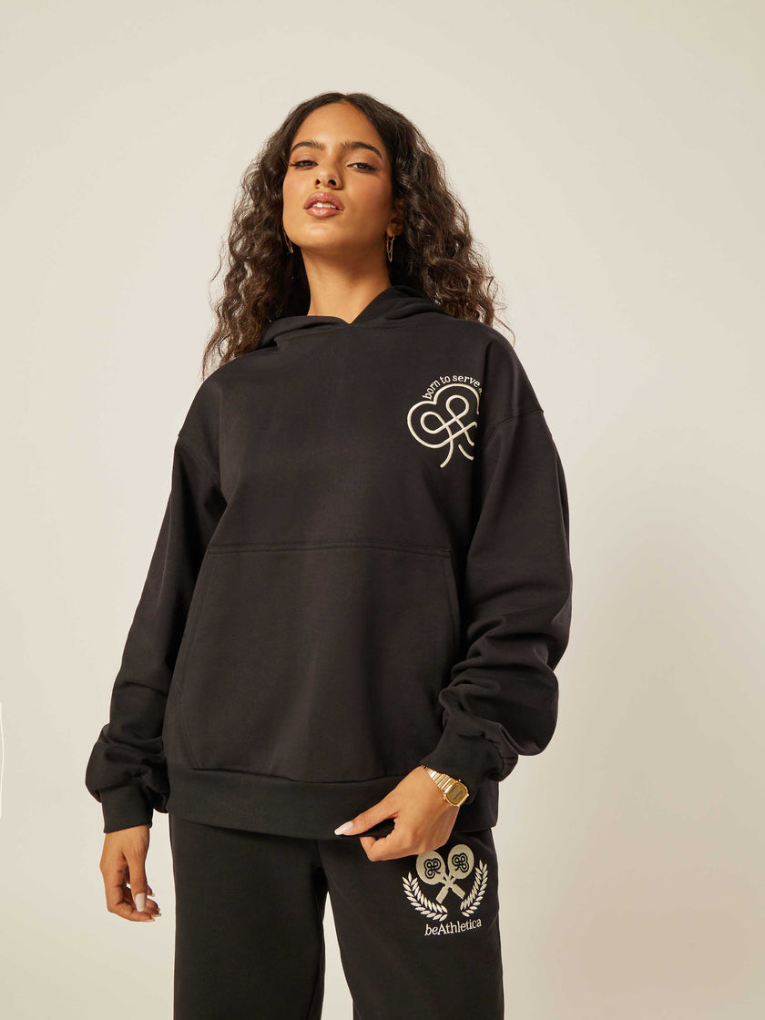 Born to Serve Aces Oversized Hoodie - Black