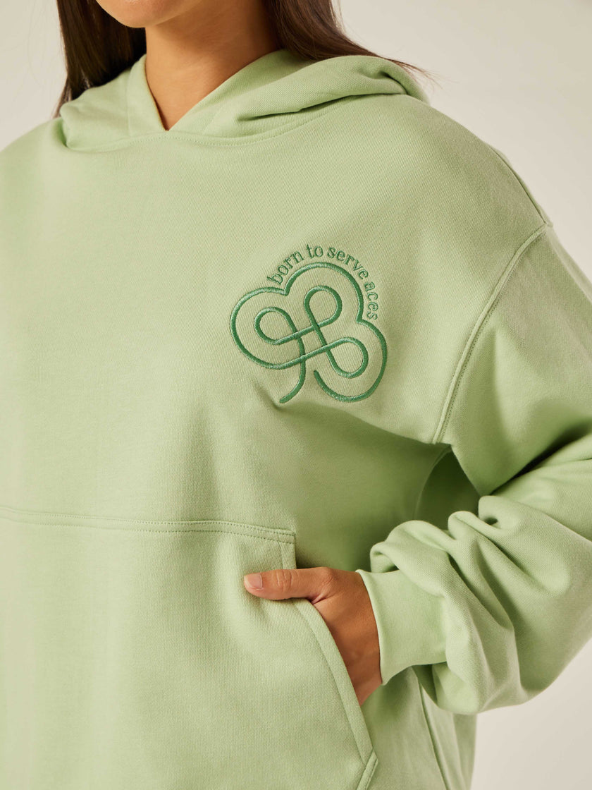 Born to Serve Aces Oversized Hoodie - Matcha