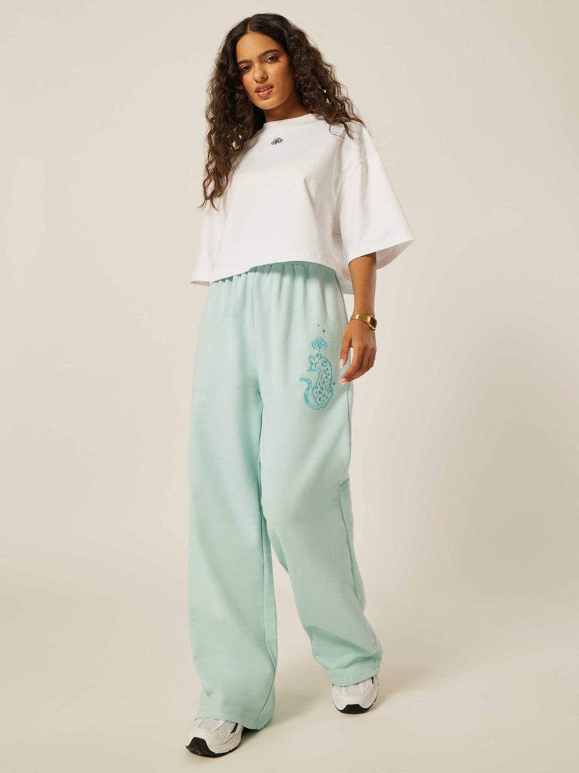 Be the Ace Wide-Leg Pants - Aquamarine