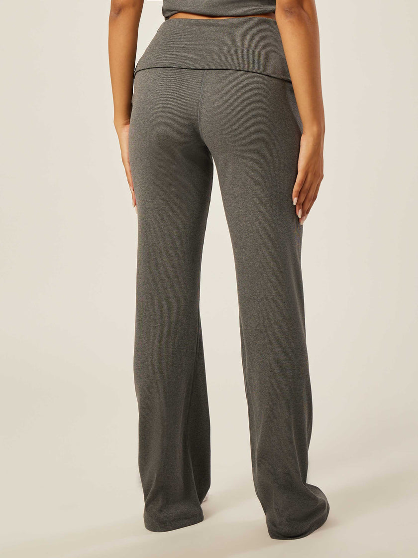 Elevate Essential Everyday Foldover Flare - Grey Melange