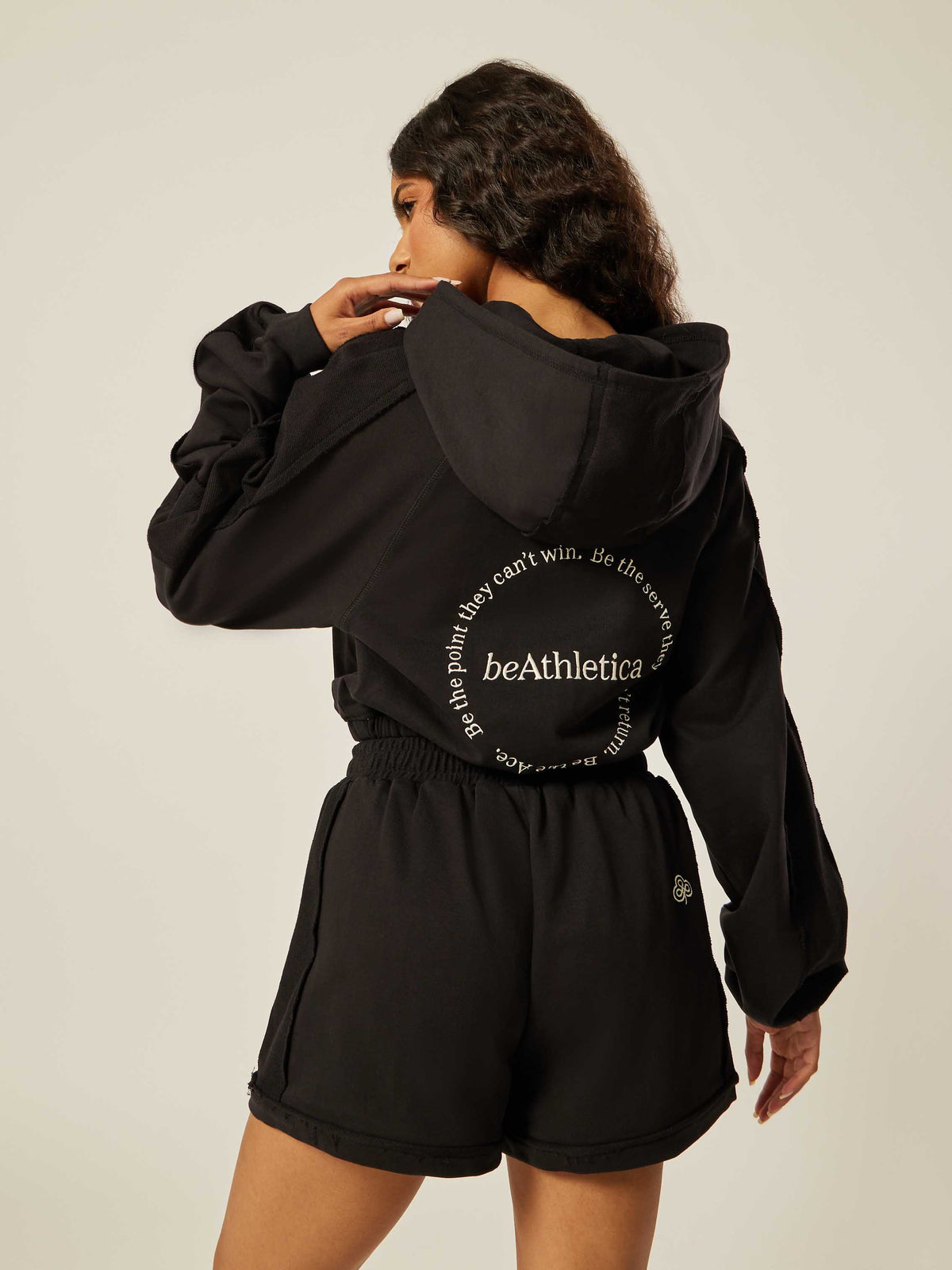 Be the Moment Cropped Hoodie - Black | Beathletica Activewear